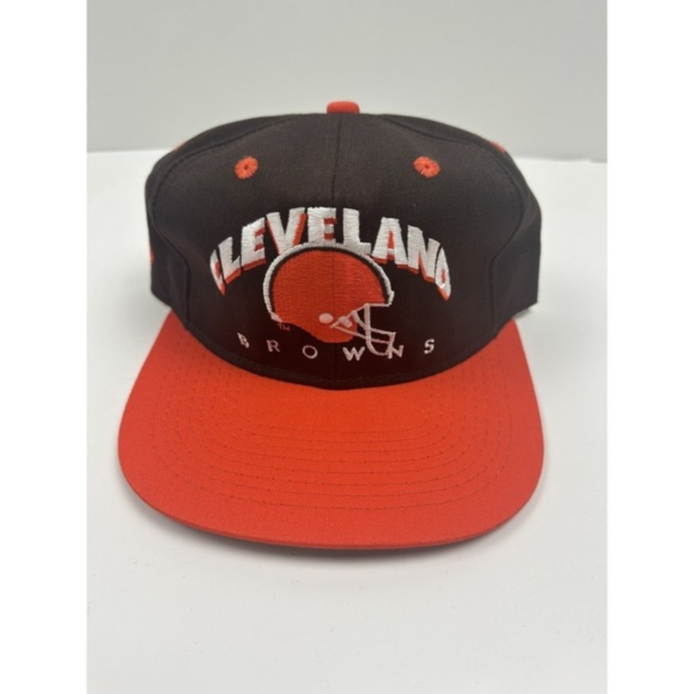 Vintage 90s Cleveland Browns Snapback Hat Cap NFL‎ Brown #1 Apparel